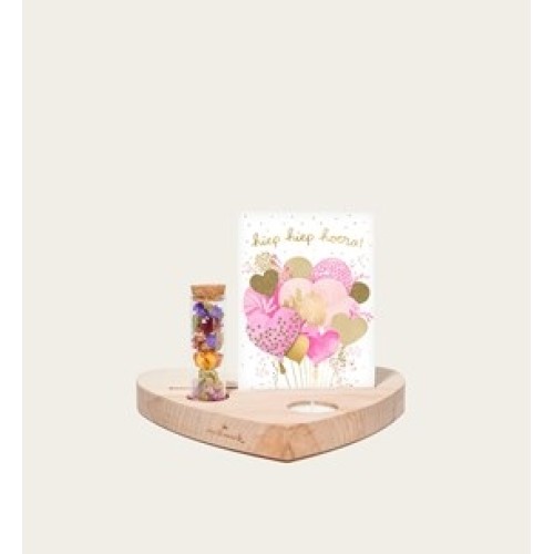 Letterbox Wish Flowers Tea Light Card Holder Heart